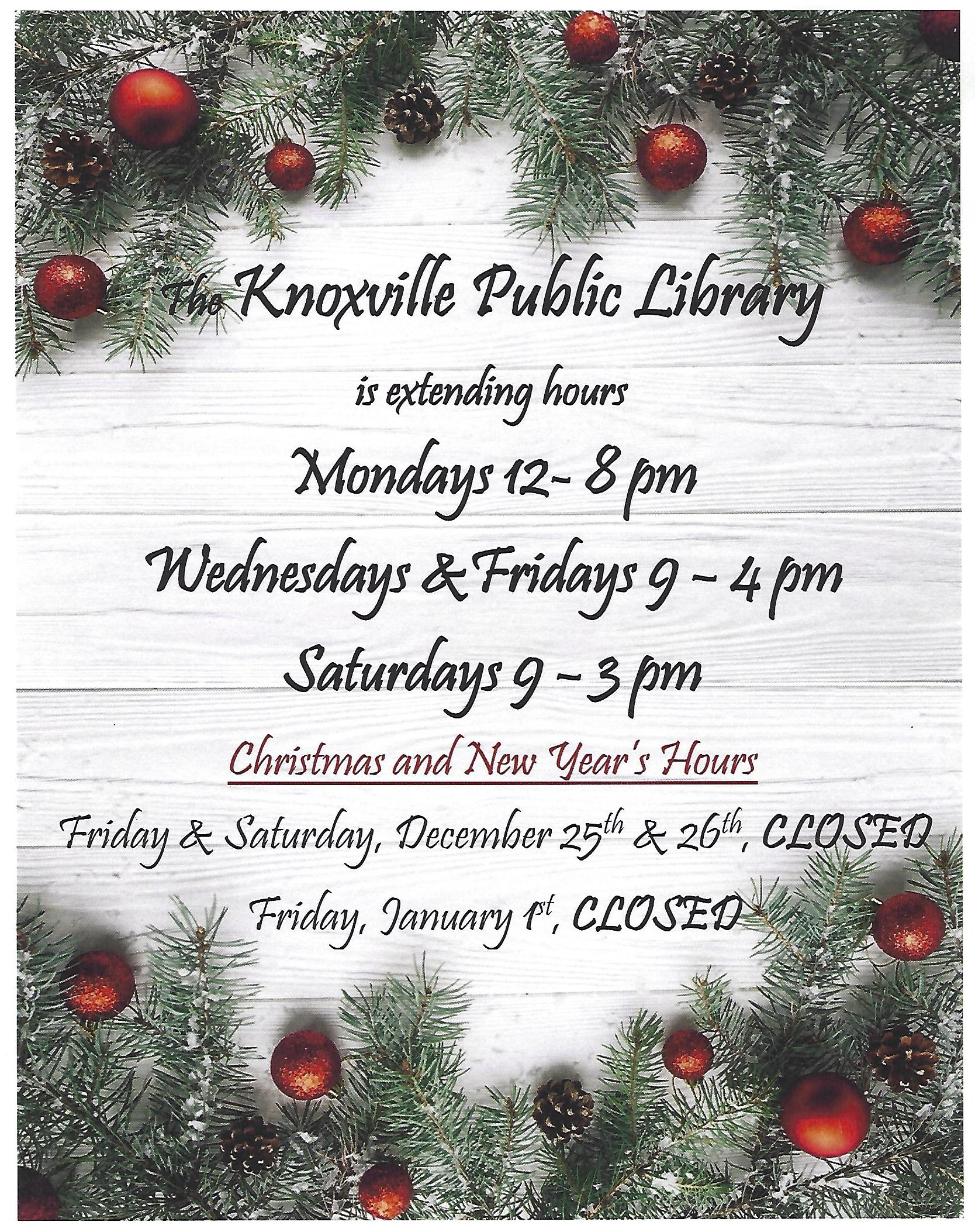 Knoxville Public Library 112 E. Main Street Knoxville, PA 16928